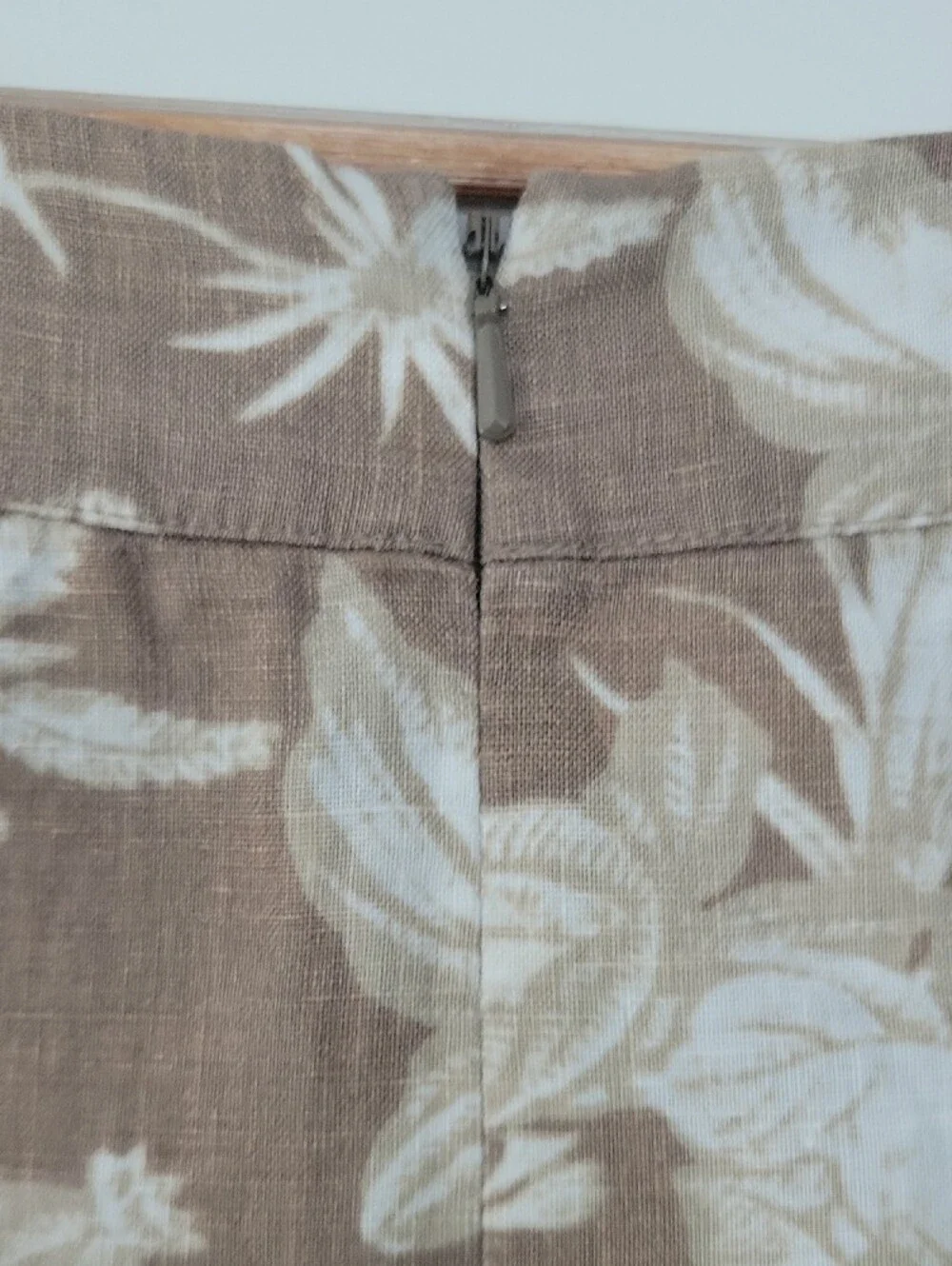 J. Jill Linen Taupe Tropical Print Midi Dress - Picture 3 of 7